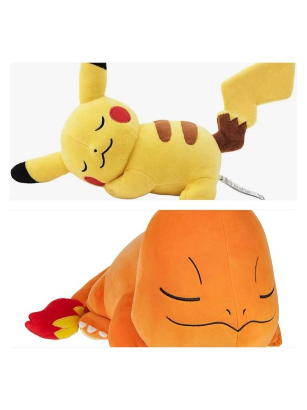 Pokémon Sleeping Pikachu 36” & Charmander 22” Jumbo Plush Lot